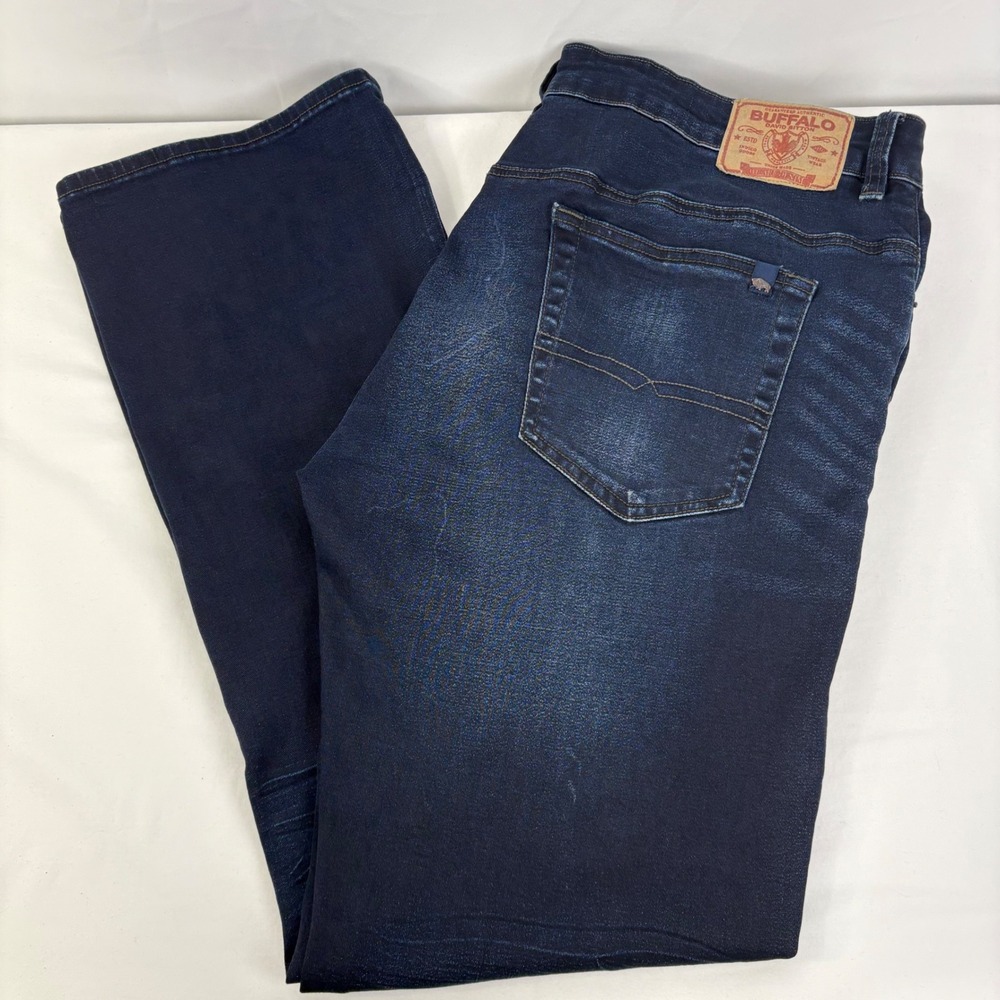 Buffalo David Bitton King Slim Bootcut Jeans Mens Dark Wash Stretch Denim 40x34